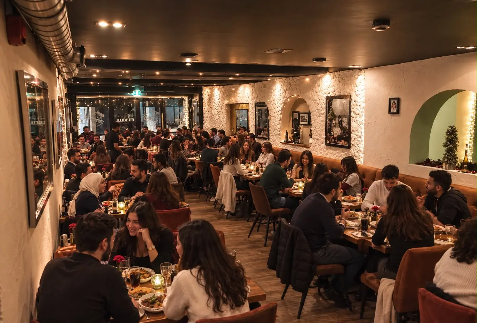 The dining room at La Casa di Angelo on a busy evening